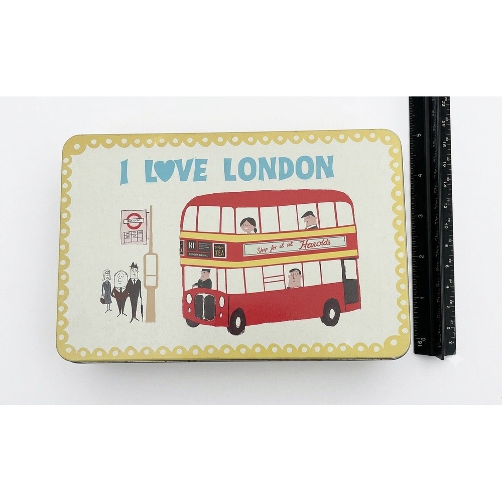 I Love London Metal Nesting Tin Set, Souvenir Retro Decor Storage Boxes, 4 Tins
